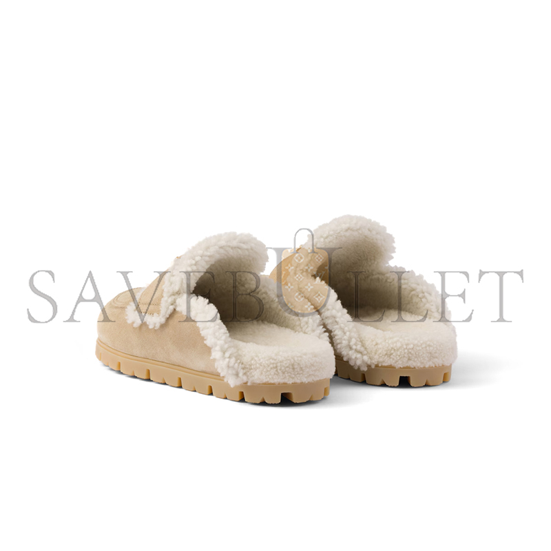 PRADA SUEDE AND SHEARLING SLIPPERS 1S711M PRADA SUEDE AND SHEARLING SLIPPERS 1S711M